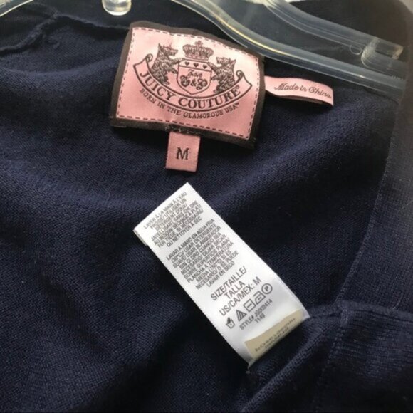 JUICY COUTURE Y2K Cotton Cardigan Knit Sweater Top Tunic Logo Preppy Varsity - Picture 9 of 13